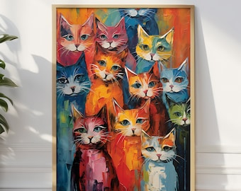Regenbogen Katzen Wand Kunst Druck: Modernes Wohndekor