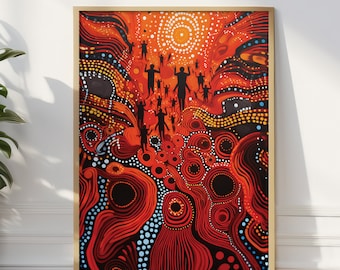 Cultural Aboriginal Art Print: Australian Indigenous Wall Decor