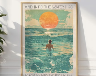 Ins Wasser I Go Poster: Schwimmerseele Kunstdruck