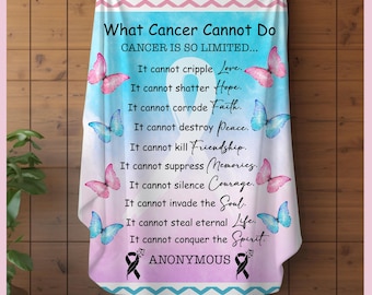 What Cancer Cannot Do Comfort Blanket Velveteen Throw for Encouragement & Healing