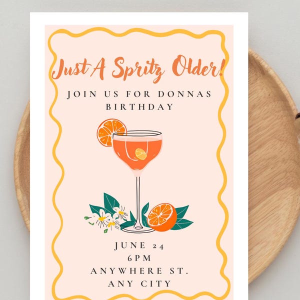 Aperol Spritz Birthday Invitation
