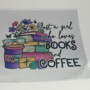 Microfiber Lens Cloth - Books and Coffee