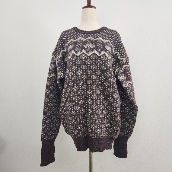 Vintage 1990s Earthen Grunge Chunky Speckled Knit… - image 2