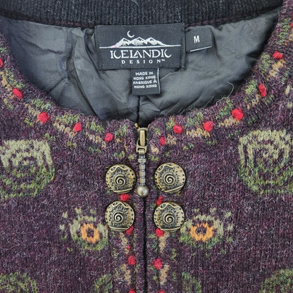 Vintage Icelandic Design Floral Wool Patterned Co… - image 8
