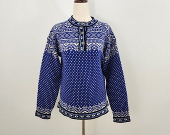 Vintage L.L.Bean FairIsle Nordic Patterned Merino Wool Cozy Cabincore Sweater