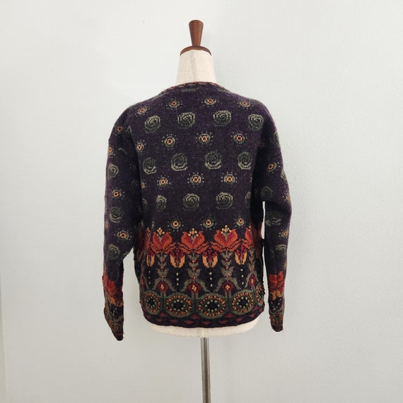 Vintage Icelandic Design Floral Wool Patterned Co… - image 3