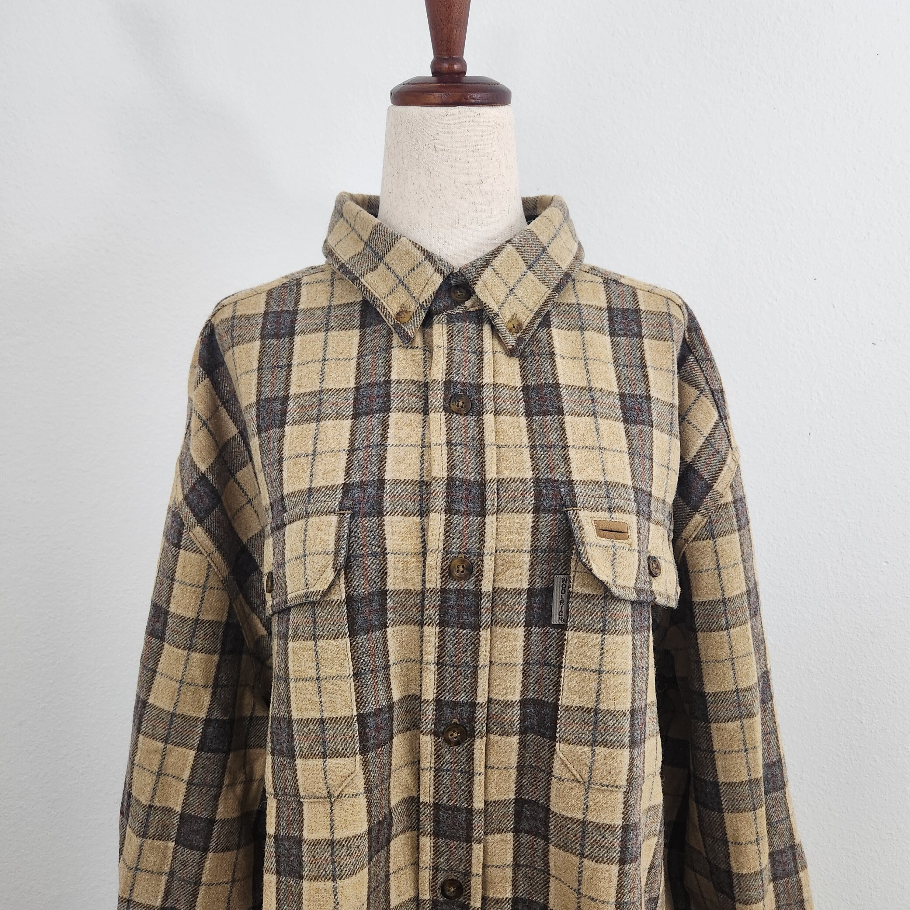 90s USA製 Woolrichウールリッチ クレイジーパターン ボタン