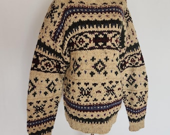 1990s/y2k J. Crew Wool Sweater Vintage Men's Colorful