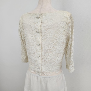 Vintage 1970s Cream Lace Fairy Whimsygoth Cropped Blouse