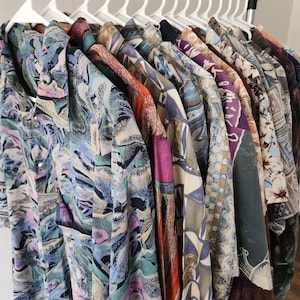 Mystery Vintage Funky Patterned Shirt / Indie Festival / Oversized Unisex Retro 80's 90's Gift