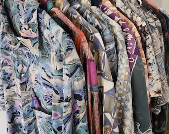 Mystery Vintage Funky Patterned Shirt / Indie Festival / Oversized Unisex Retro 80's 90's Gift