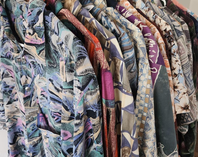 Mystery Vintage Funky Patterned Shirt / Indie Festival / Oversized Unisex Retro 80's 90's Gift