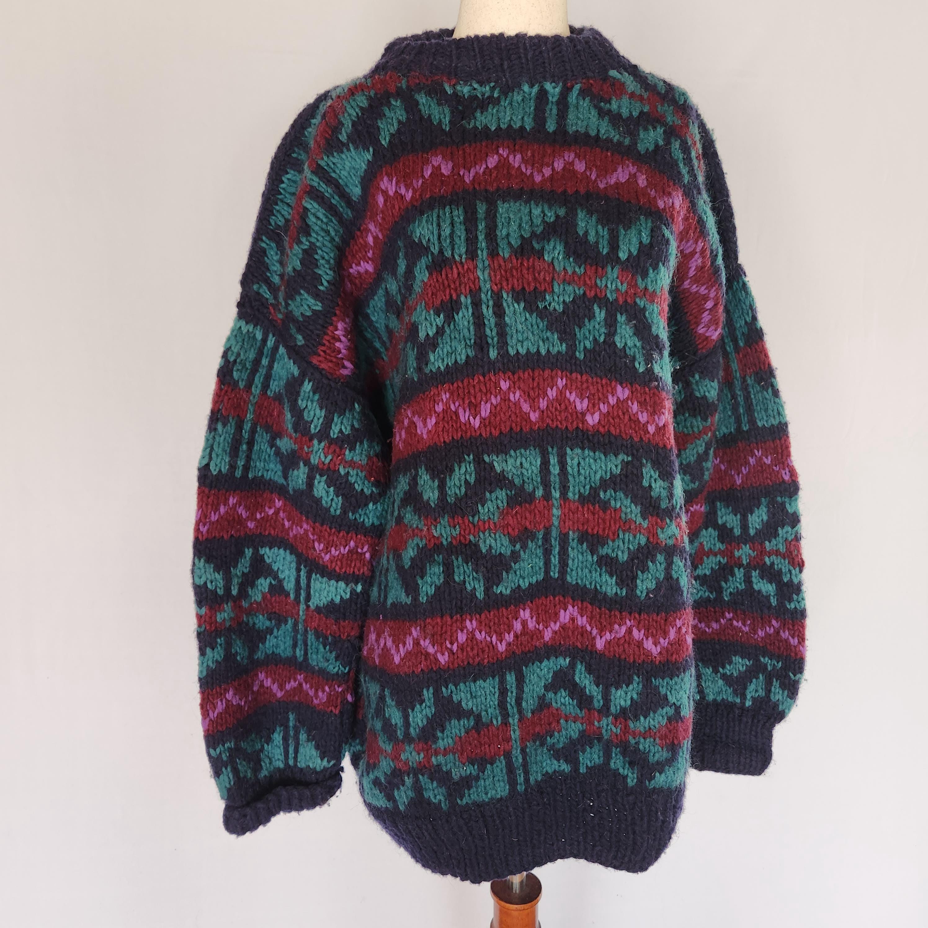 Vintage Ecuadorian Knit Sweater - Etsy