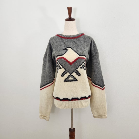 Vintage 80s Woolrich Thunderbird Eagle Cozy Wool … - image 3