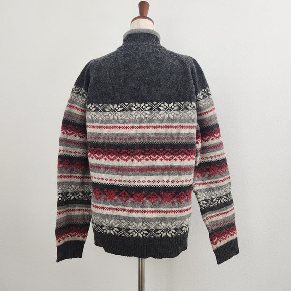 Classic Woolrich 90s Nordic Fairisle Lambswool qu… - image 5