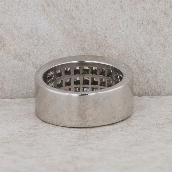 Platinum Three Row Invisible Set Diamond Band - image 3