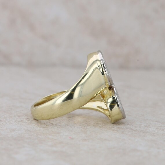 14k Yellow Gold Bypass Diamond Cluster Ring - image 4