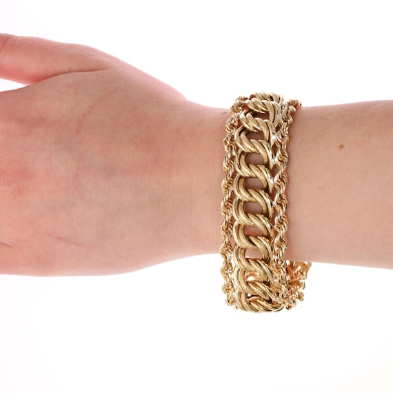 14k Yellow Gold Rope Link Fashion Bracelet 57.67g - image 2