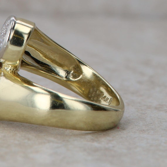 14k Yellow Gold Bypass Diamond Cluster Ring - image 5