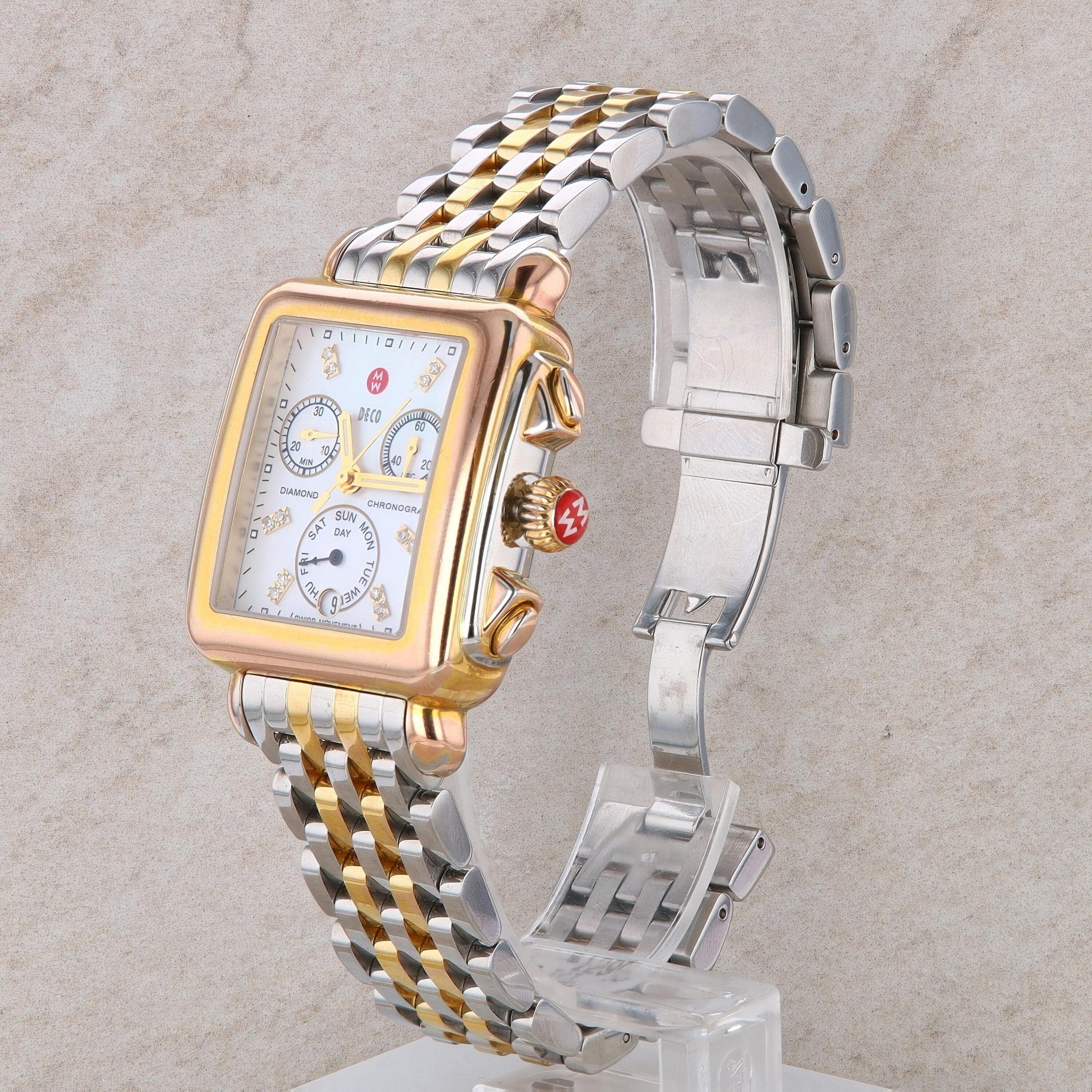 Stainless Steel Two Tone Gold Plated Michele Ladies Watch - Etsy display picture 2