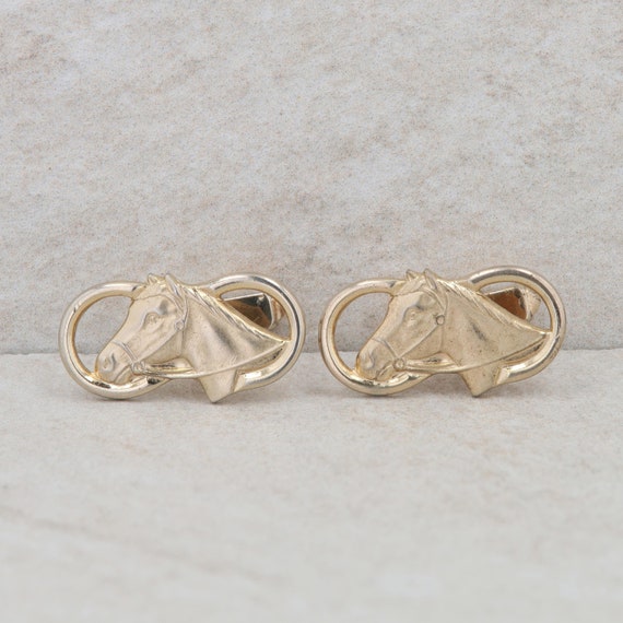 Gold Plated Horse Infinity Cufflinks - image 1