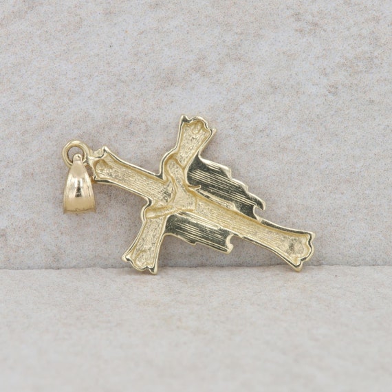 14k Yellow Gold Cross With Robe Pendant 2.06g - image 2