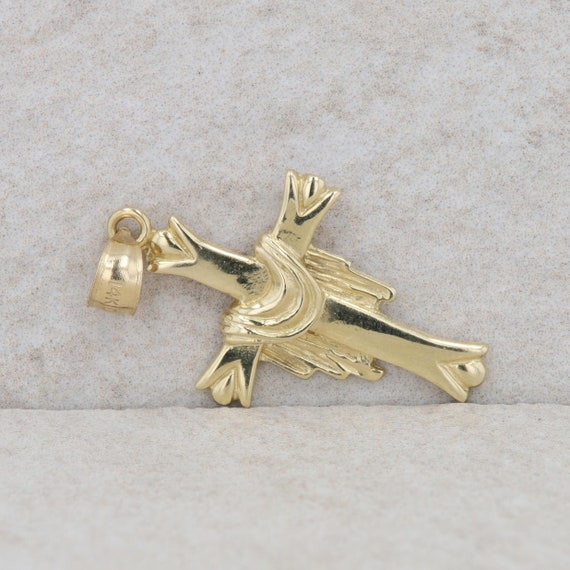 14k Yellow Gold Cross With Robe Pendant 2.06g - image 1