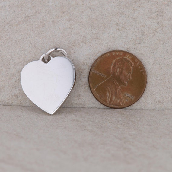 Sterling Silver Heart Charm/Tag 4.2g - image 3