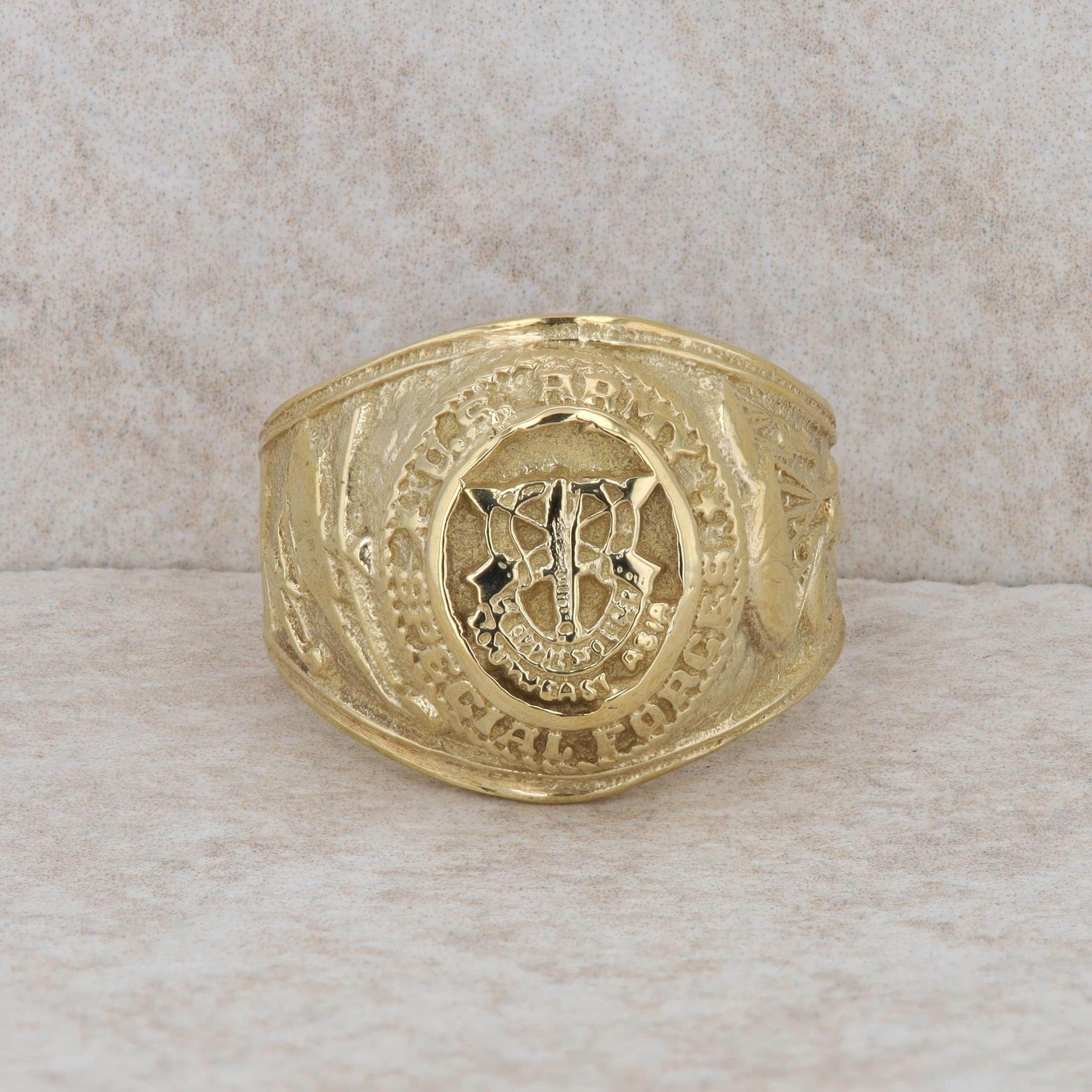 10k Yellow Gold U.S. Army Special Forces Men's Signet Class