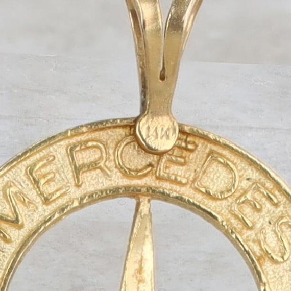 14k Yellow Gold Mercedes Benz Logo Charm/Pendant - image 3