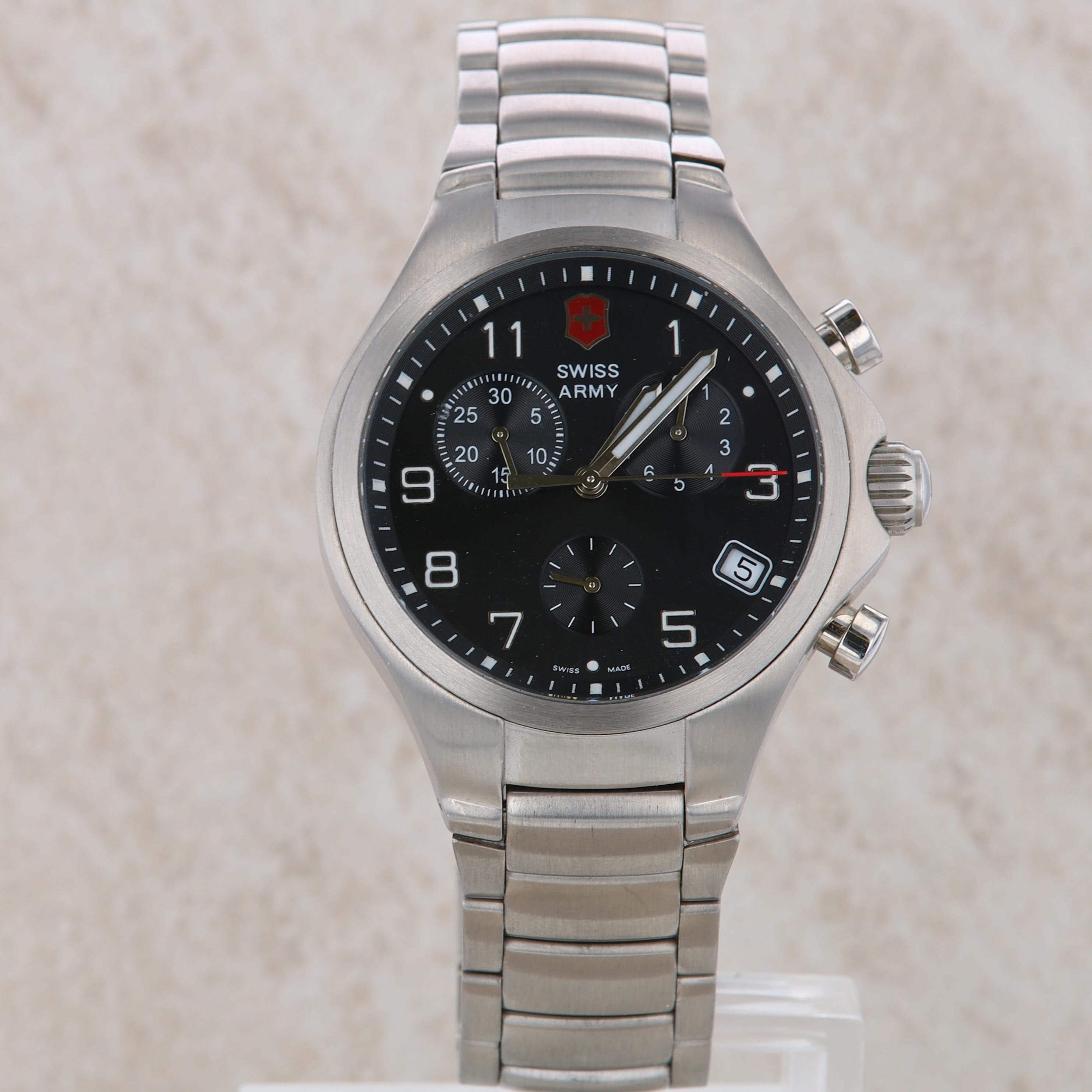 Swiss Army Victorinox Men's Stainless Steel With Black Dial 'base