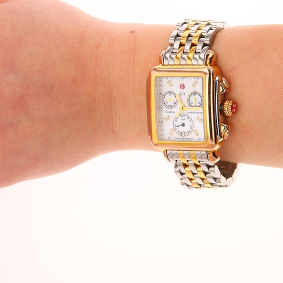 Stainless Steel Two Tone Gold Plated Michele Ladies Watch - Etsy display picture 1