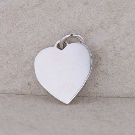 Sterling Silver Heart Charm/Tag 4.2g - image 1