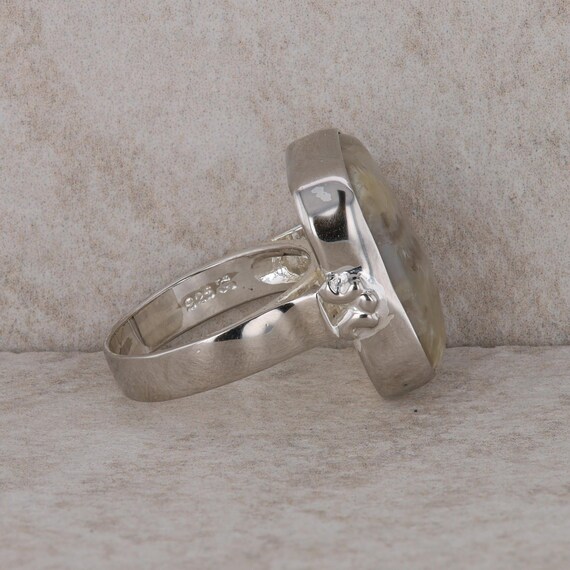 Sterling Silver Rectangular Cushion Jasper Stone … - image 4