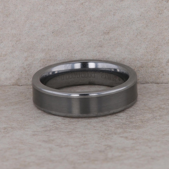 Men s Frederick Goldman Tungsten Carbide Triton Wedding Band Etsy