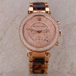 Michael Kors Parker Women\'s MK5538 Rose Gold and Tortoise Chronograph Watch mk5538-51.jpg main image 2