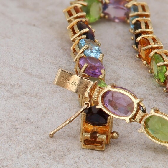 14k Yellow Gold Amethyst, Citrine, Peridot, Garne… - image 3