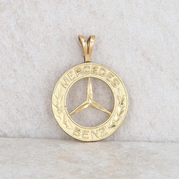 14k Yellow Gold Mercedes Benz Logo Charm/Pendant - image 1