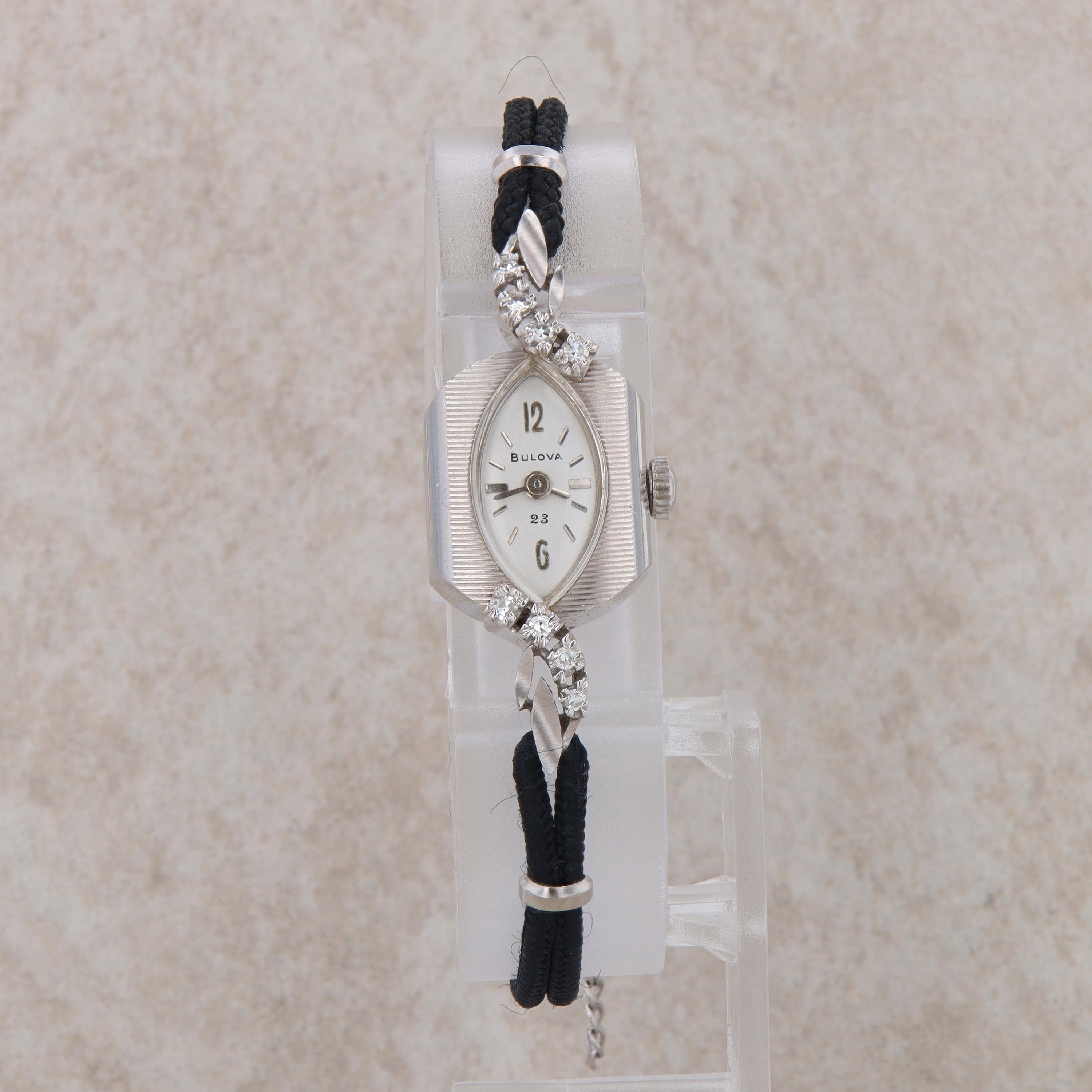 Vintage Diamond Watch Corded Band