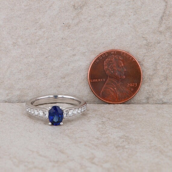 Spark 18k White Gold Sapphire and Diamond Ring - image 6