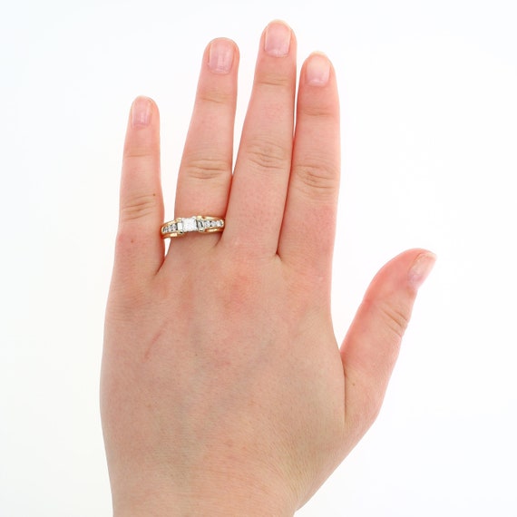 14k Yellow Gold Diamond Engagement Ring - image 5