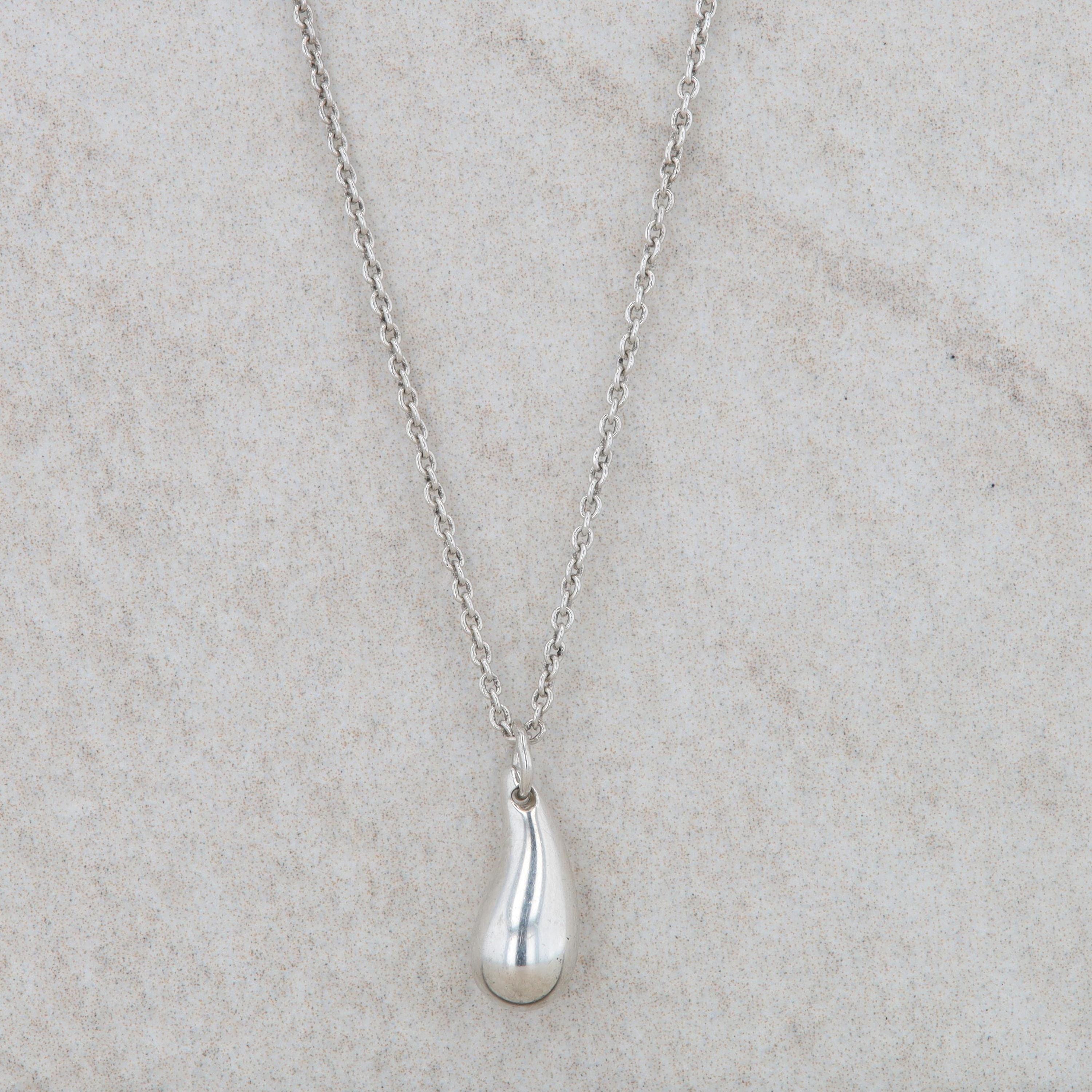 Tiffany and Co Sterling Silver Elsa Peretti Teardrop Necklace - Etsy