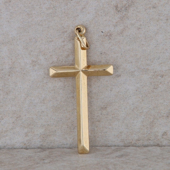 14k Yellow Gold Cross Pendant 0.70g - image 1