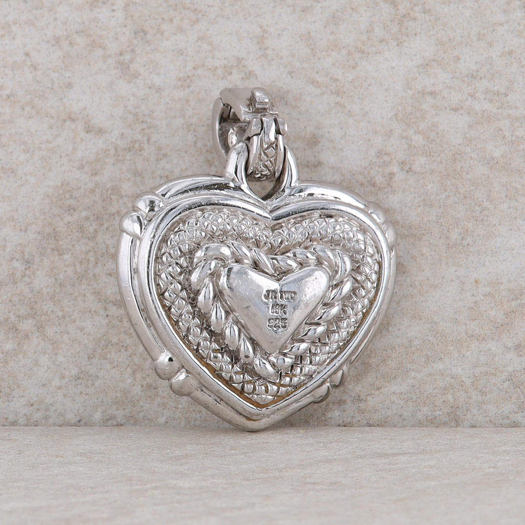 Judith Ripka 'jr Two' 18k and Sterling Silver Diamond Heart