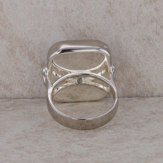 Sterling Silver Rectangular Cushion Jasper Stone … - image 3