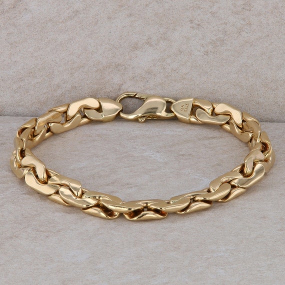 14k Yellow Gold Oval Link Bracelet - image 1