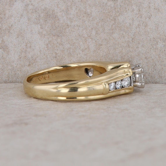 14k Yellow Gold Diamond Engagement Ring - image 4