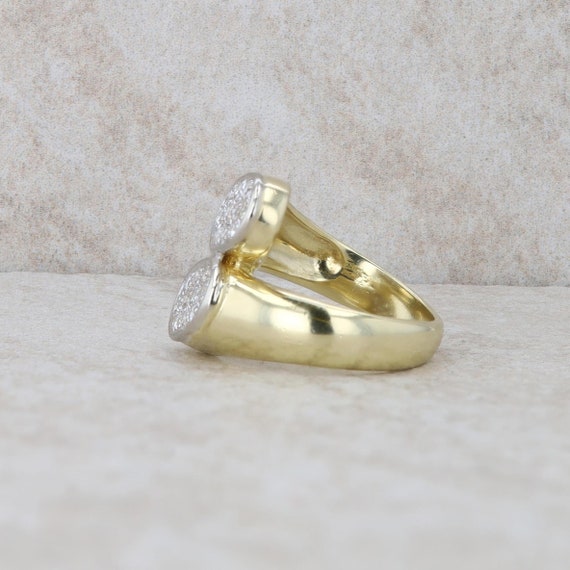 14k Yellow Gold Bypass Diamond Cluster Ring - image 2