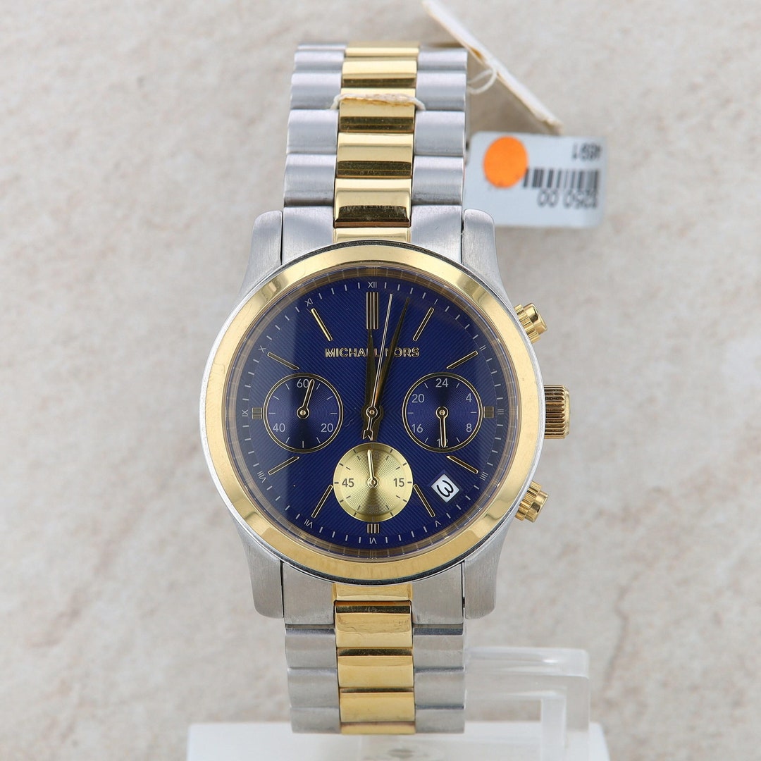 blue michael kors runway watch
