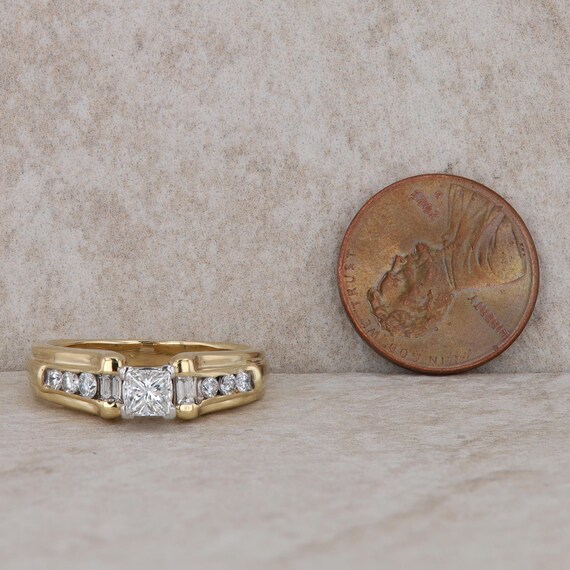 14k Yellow Gold Diamond Engagement Ring - image 6